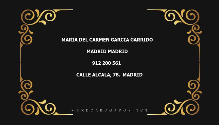 abogado Maria Del Carmen Garcia Garrido en la localidad de Madrid