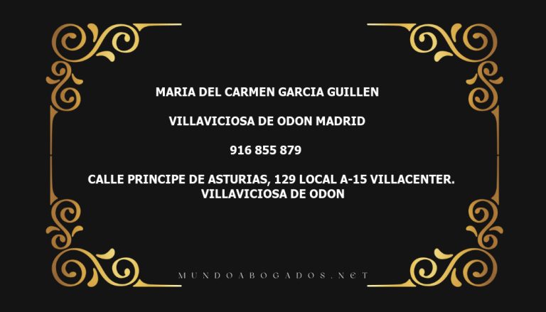 abogado Maria Del Carmen Garcia Guillen en la localidad de Villaviciosa de Odon