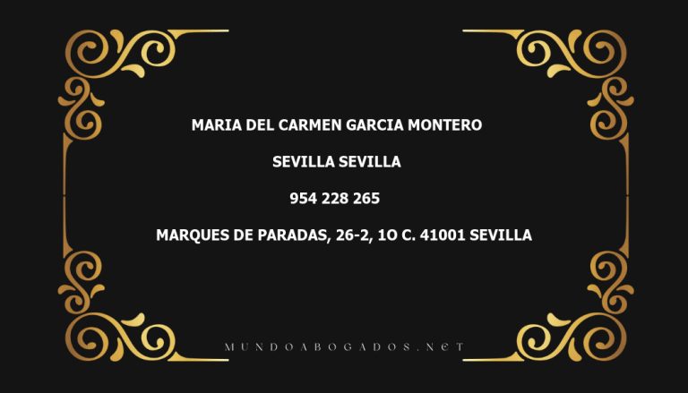 abogado Maria Del Carmen Garcia Montero en la localidad de Sevilla