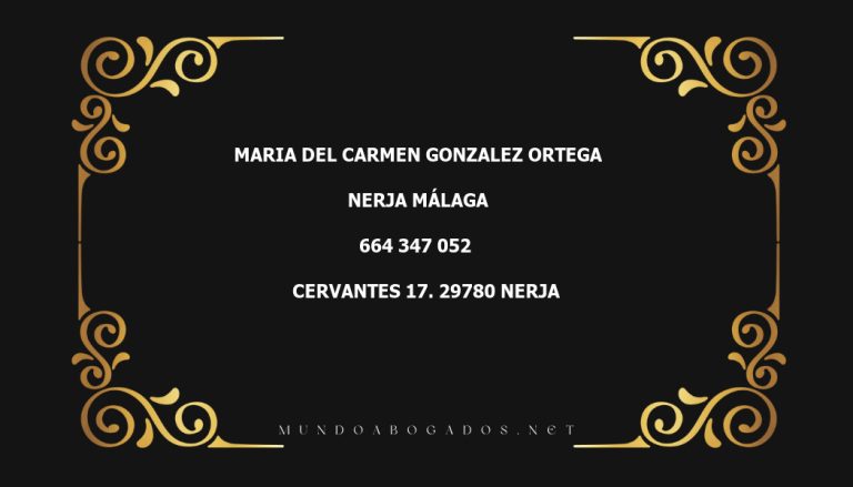 abogado Maria Del Carmen Gonzalez Ortega en la localidad de Nerja