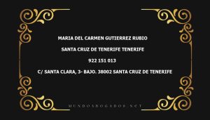 abogado Maria Del Carmen Gutierrez Rubio en la localidad de Santa Cruz de Tenerife