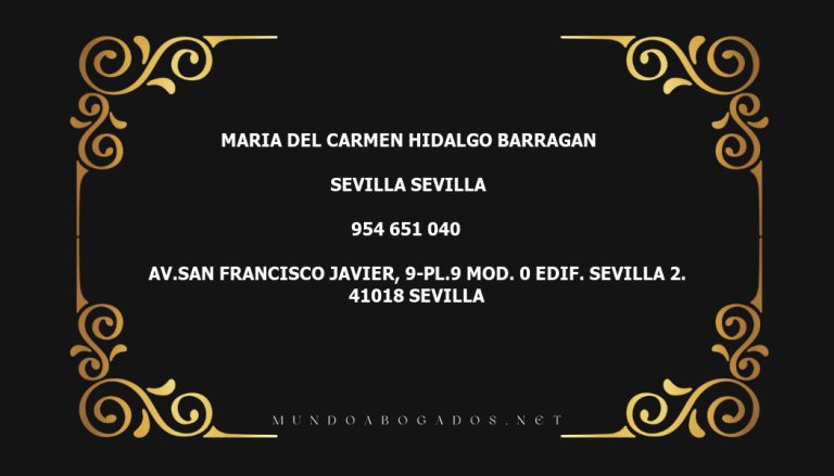 abogado Maria Del Carmen Hidalgo Barragan en la localidad de Sevilla