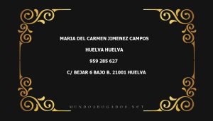 abogado Maria Del Carmen Jimenez Campos en la localidad de Huelva