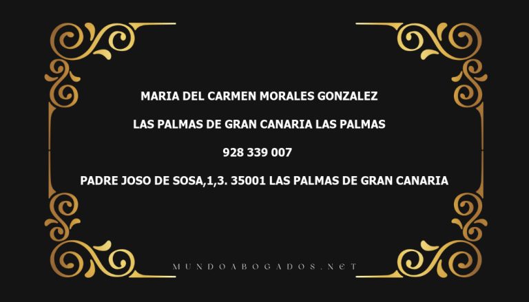 abogado Maria Del Carmen Morales Gonzalez en la localidad de Las Palmas de Gran Canaria