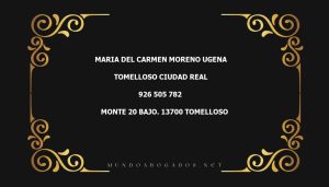 abogado Maria Del Carmen Moreno Ugena en la localidad de Tomelloso