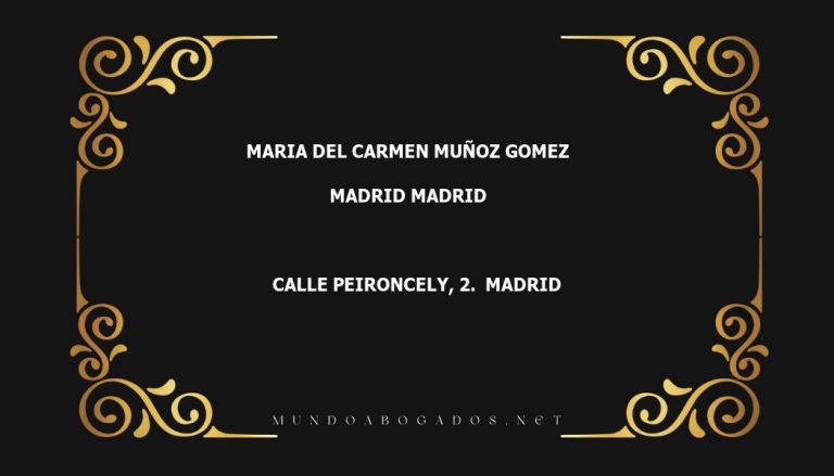 abogado Maria Del Carmen Muñoz Gomez en la localidad de Madrid