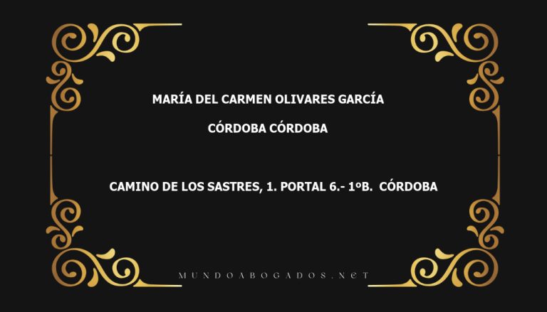 abogado María Del Carmen Olivares García en la localidad de Córdoba