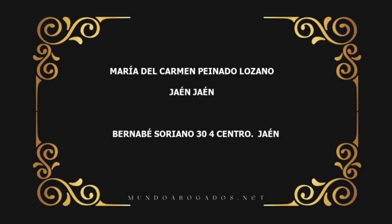 abogado María Del Carmen Peinado Lozano en la localidad de Jaén