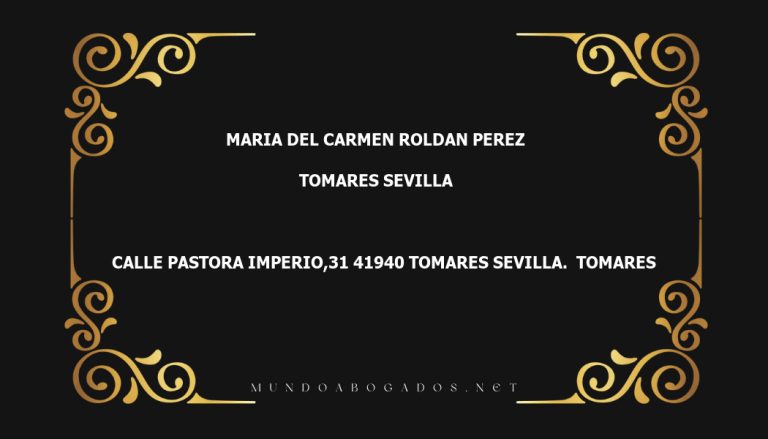 abogado Maria Del Carmen Roldan Perez en la localidad de Tomares