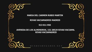 abogado Maria Del Carmen Rubio Martin en la localidad de Rivas Vaciamadrid