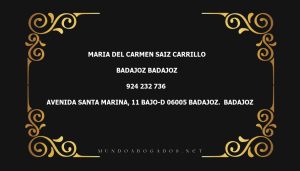 abogado Maria Del Carmen Saiz Carrillo en la localidad de Badajoz