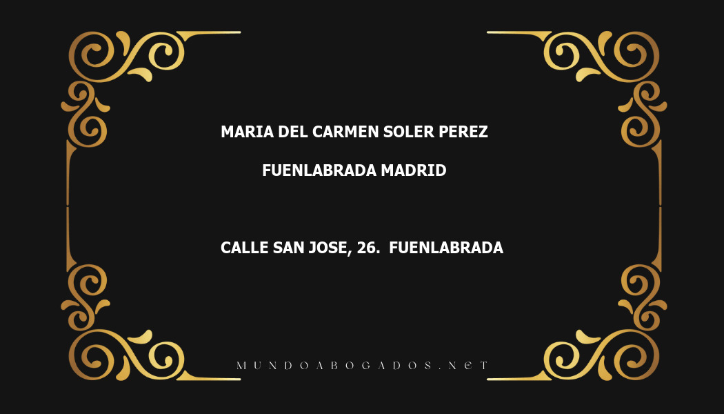 abogado Maria Del Carmen Soler Perez en la localidad de Fuenlabrada