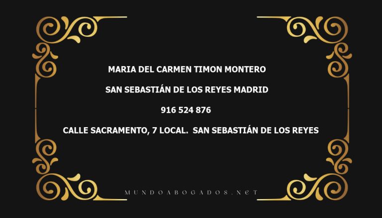 abogado Maria Del Carmen Timon Montero en la localidad de San Sebastián de los Reyes