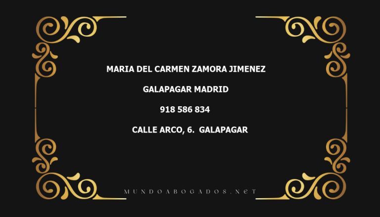 abogado Maria Del Carmen Zamora Jimenez en la localidad de Galapagar