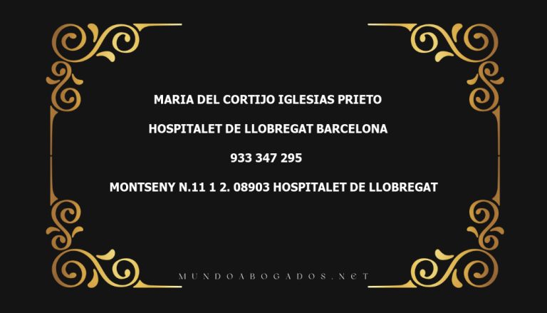 abogado Maria Del Cortijo Iglesias Prieto en la localidad de Hospitalet de Llobregat