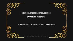 abogado Maria Del Cristo Rodríguez Lugo en la localidad de Garachico