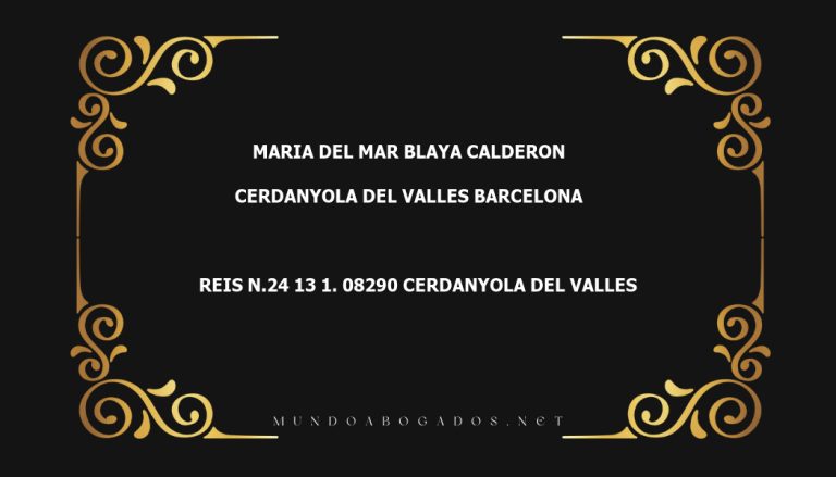 abogado Maria Del Mar Blaya Calderon en la localidad de Cerdanyola del Valles