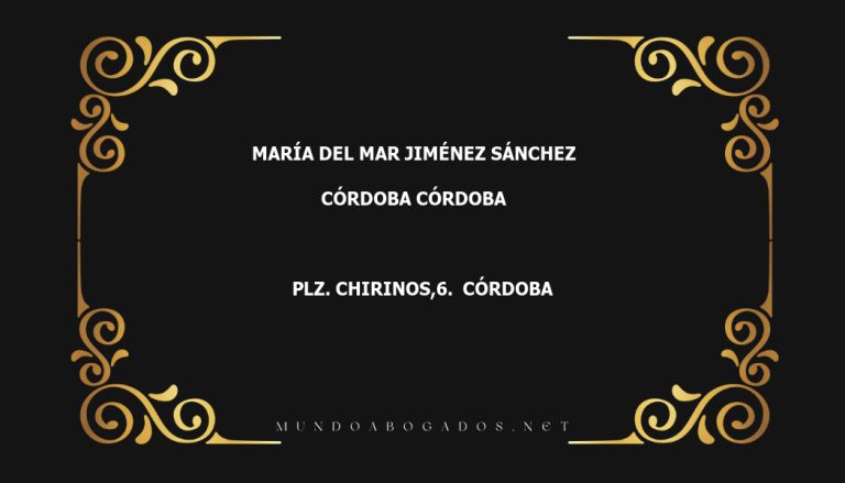 abogado María Del Mar Jiménez Sánchez en la localidad de Córdoba