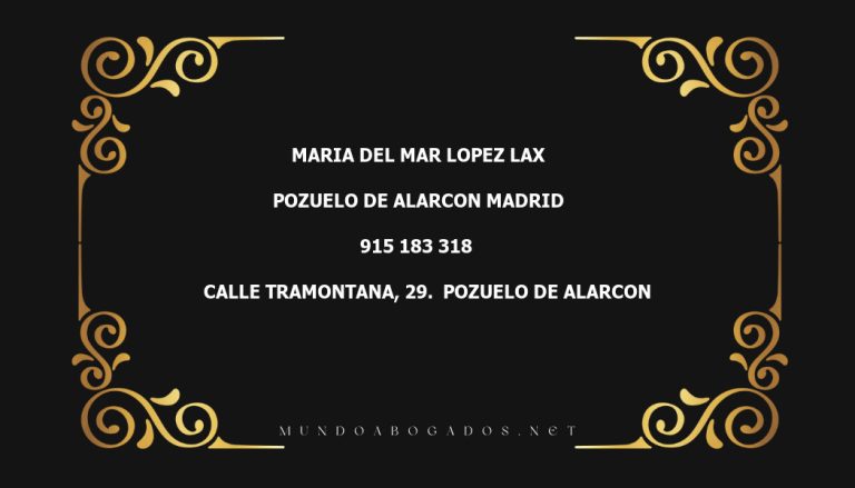 abogado Maria Del Mar Lopez Lax en la localidad de Pozuelo de Alarcon