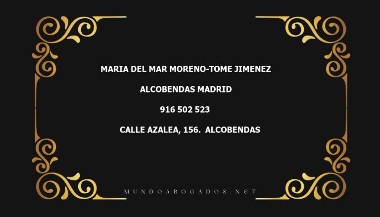 abogado Maria Del Mar Moreno-Tome Jimenez en la localidad de Alcobendas