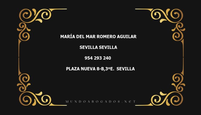 abogado María Del Mar Romero Aguilar en la localidad de Sevilla