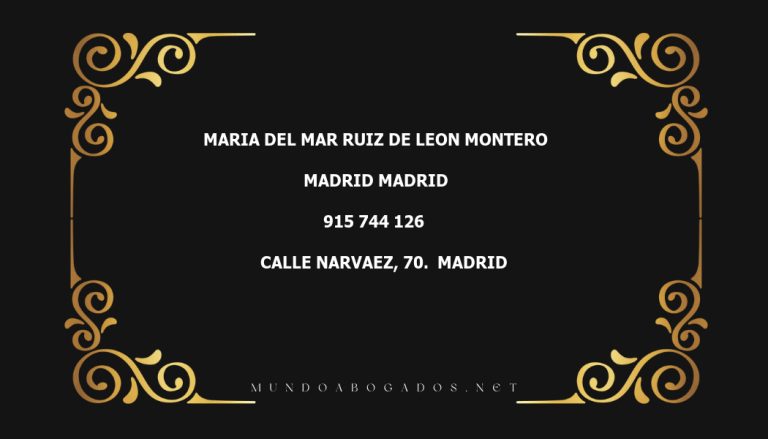 abogado Maria Del Mar Ruiz De Leon Montero en la localidad de Madrid