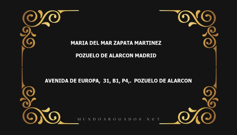 abogado Maria Del Mar Zapata Martinez en la localidad de Pozuelo de Alarcon