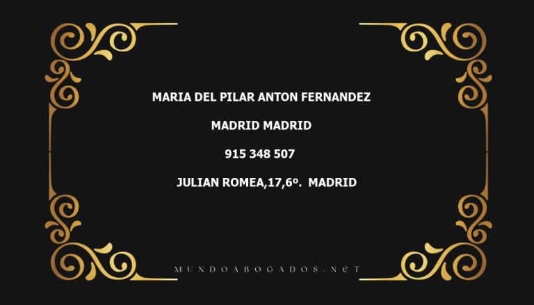 abogado Maria Del Pilar Anton Fernandez en la localidad de Madrid