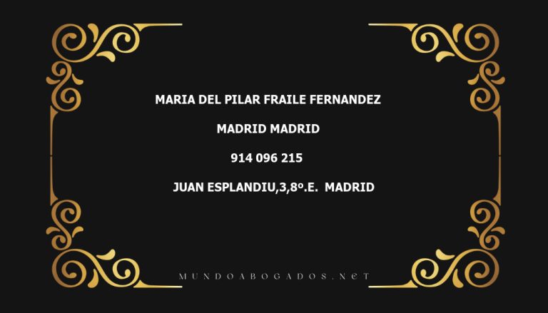 abogado Maria Del Pilar Fraile Fernandez en la localidad de Madrid