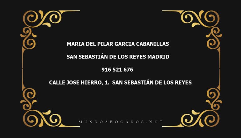 abogado Maria Del Pilar Garcia Cabanillas en la localidad de San Sebastián de los Reyes