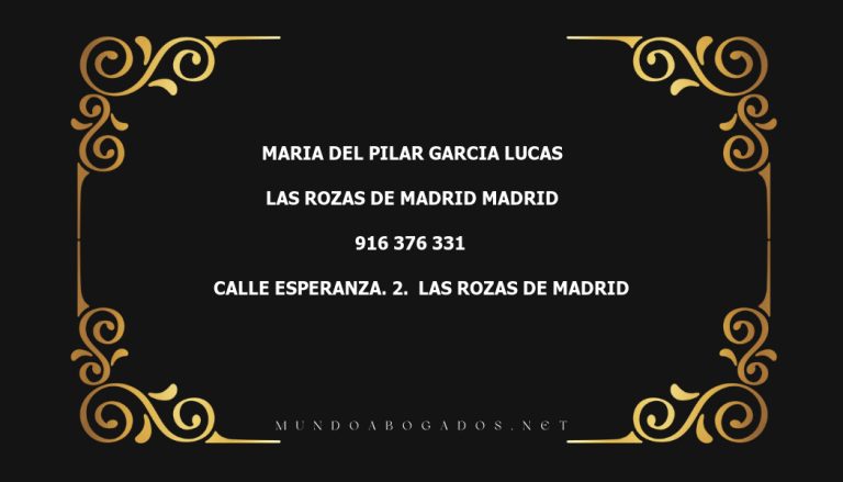 abogado Maria Del Pilar Garcia Lucas en la localidad de Las Rozas de Madrid