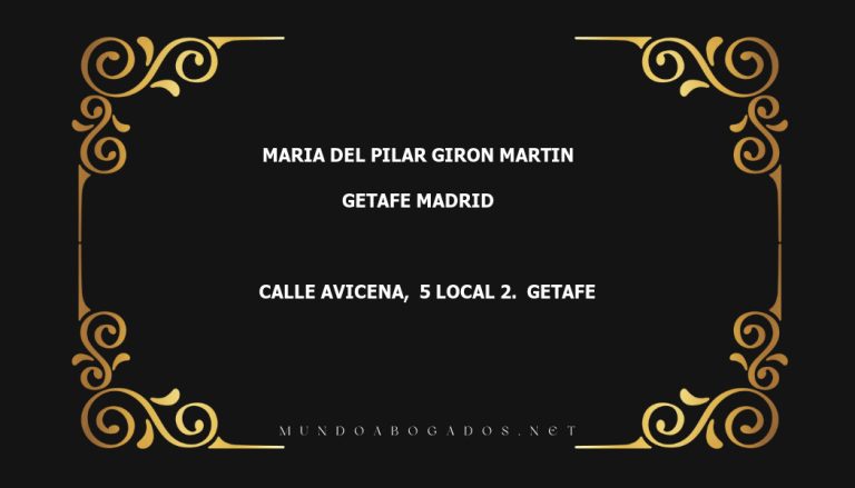 abogado Maria Del Pilar Giron Martin en la localidad de Getafe