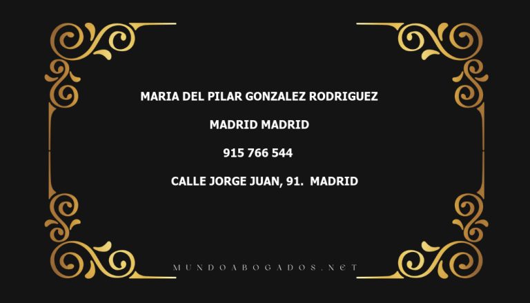 abogado Maria Del Pilar Gonzalez Rodriguez en la localidad de Madrid