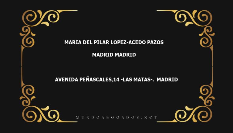 abogado Maria Del Pilar Lopez-Acedo Pazos en la localidad de Madrid