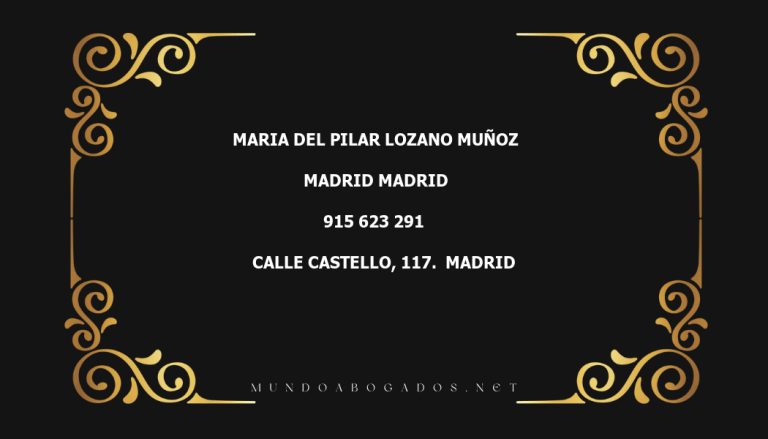 abogado Maria Del Pilar Lozano Muñoz en la localidad de Madrid