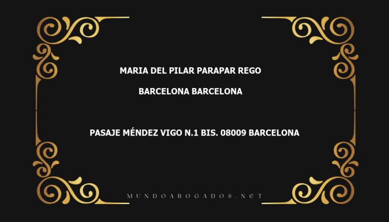 abogado Maria Del Pilar Parapar Rego en la localidad de Barcelona