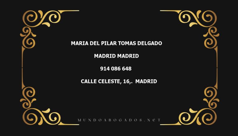 abogado Maria Del Pilar Tomas Delgado en la localidad de Madrid