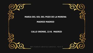 abogado Maria Del Sol Del Pozo De La Morena en la localidad de Madrid