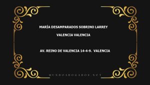 abogado María Desamparados Sobrino Larrey en la localidad de Valencia