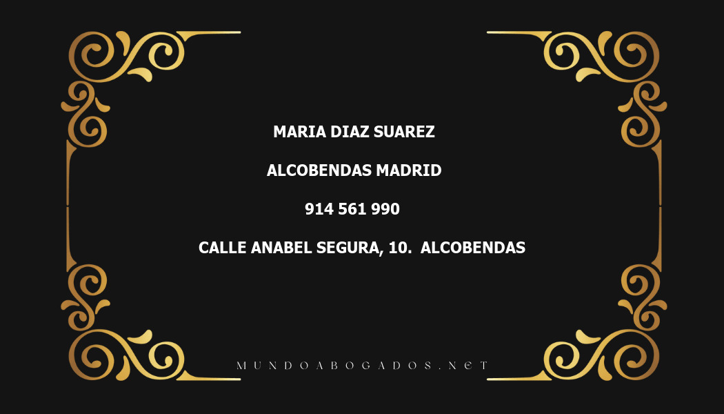 abogado Maria Diaz Suarez en la localidad de Alcobendas