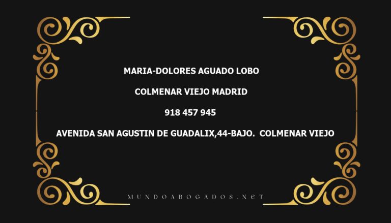 abogado Maria-Dolores Aguado Lobo en la localidad de Colmenar Viejo