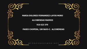 abogado Maria Dolores Fernandez-Layos Moro en la localidad de Alcobendas