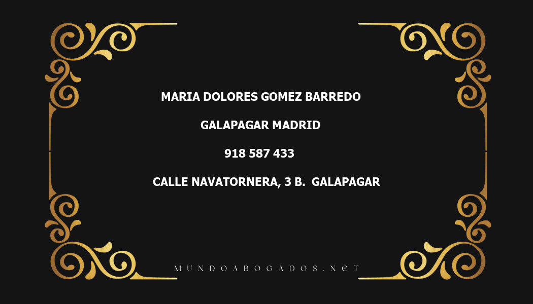 abogado Maria Dolores Gomez Barredo en la localidad de Galapagar