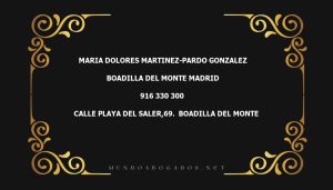 abogado Maria Dolores Martinez-Pardo Gonzalez en la localidad de Boadilla del Monte