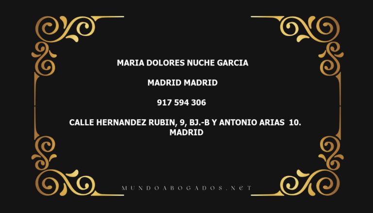 abogado Maria Dolores Nuche Garcia en la localidad de Madrid