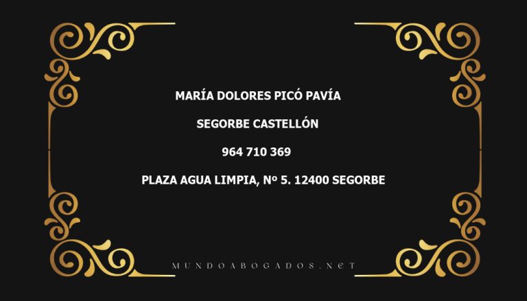 abogado María Dolores Picó Pavía en la localidad de Segorbe