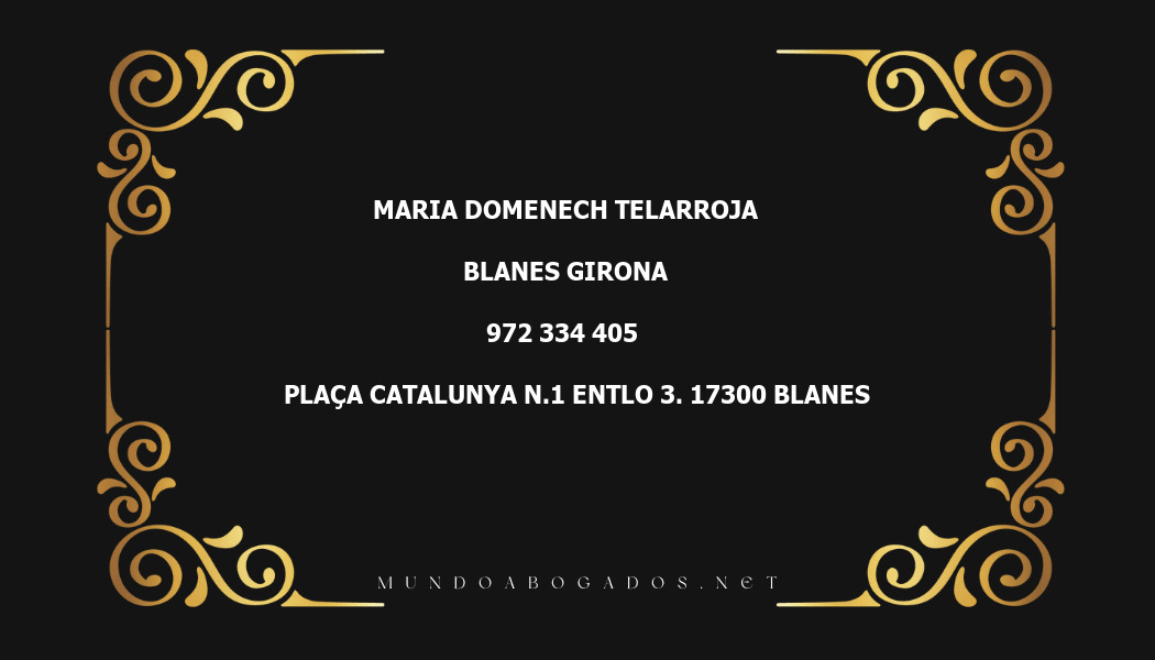 abogado Maria Domenech Telarroja en la localidad de Blanes