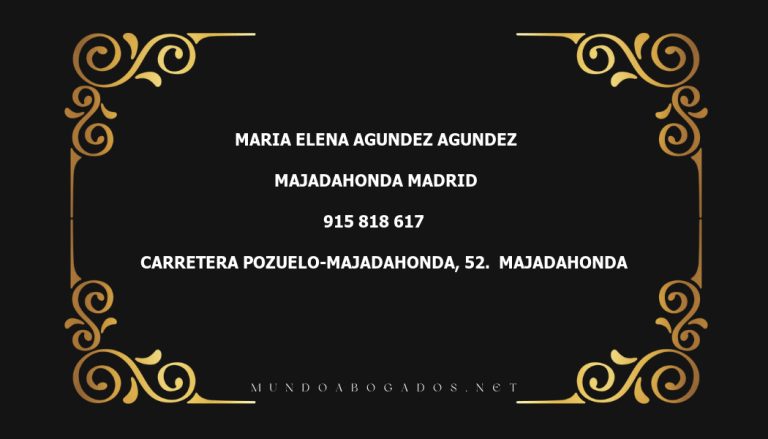 abogado Maria Elena Agundez Agundez en la localidad de Majadahonda