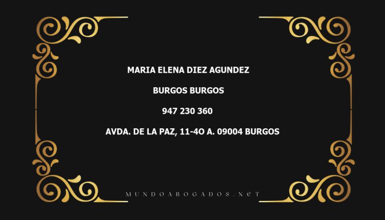 abogado Maria Elena Diez Agundez en la localidad de Burgos