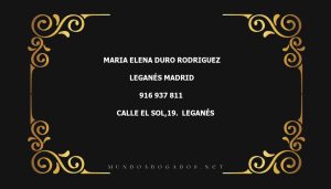 abogado Maria Elena Duro Rodriguez en la localidad de Leganés